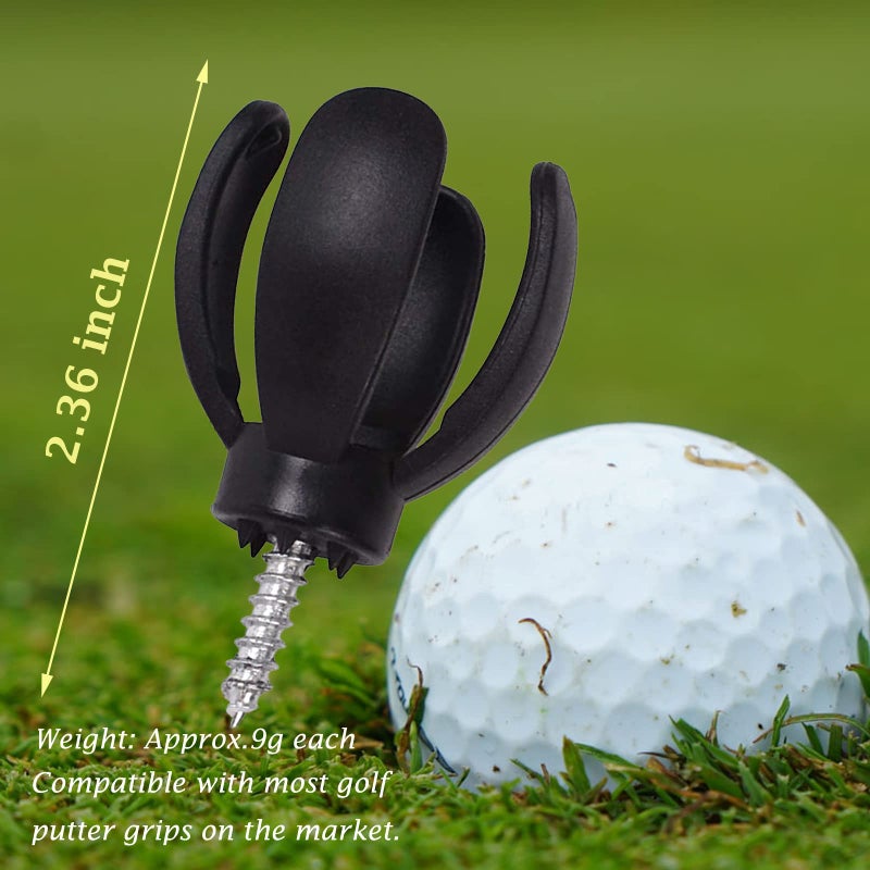 Baitaihem 6 PCs Golf Ball Pick Up Retriever Claw Sucker Tool 4-Prong for Putter Grip Golf Accessory,Black (Style A) - Image 4